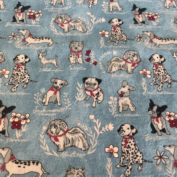 Darling PUPPY BREEDS Handmade Cotton Flannel Pillowcase fits a Standard/Queen - Picture 3 of 3